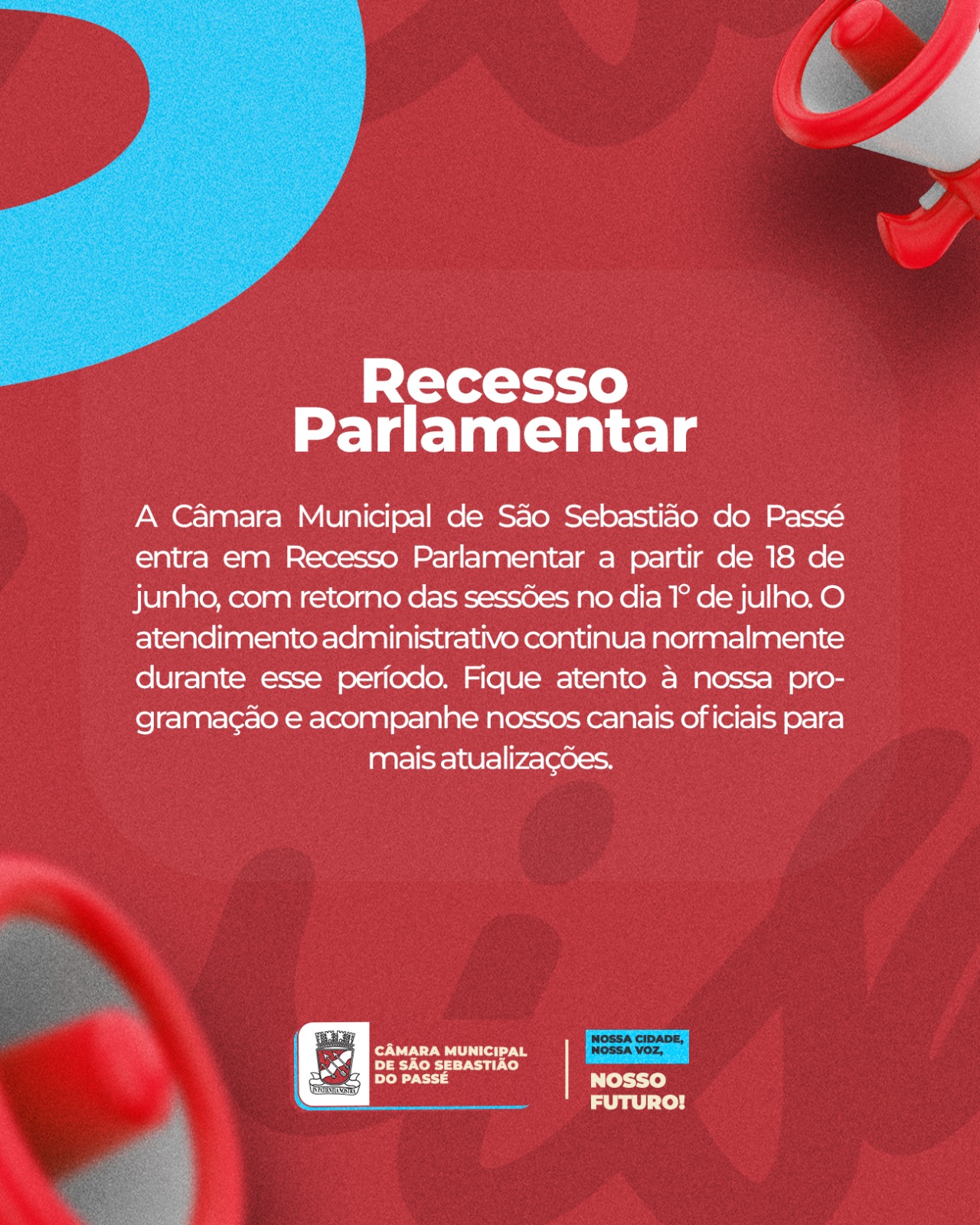 INFORME OFICIAL - RECESSO PARLAMENTAR